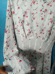 Floral Print Mesh Corset Dress
