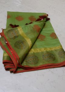 Elegant Green & Gold Sari