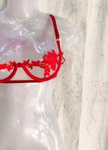 Red Lace Trimmed Bra