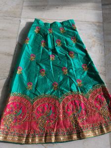 Embroidered Teal Green Lehenga Skirt