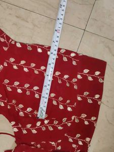 Elegant Maroon Embroidered Saree