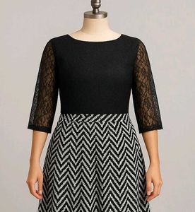 U &amp; F Black N White Long Maxi Dress For Women