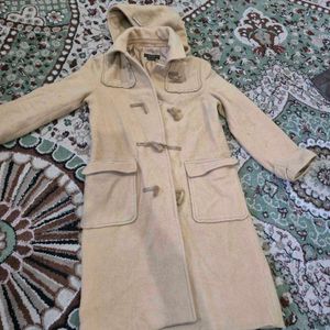 Classic Beige Duffle Coat with Hood