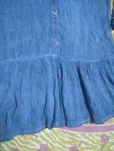 Blue Bell Sleeve Peplum Top
