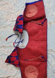 Red &amp; Blue Patterned Blouse Never Used