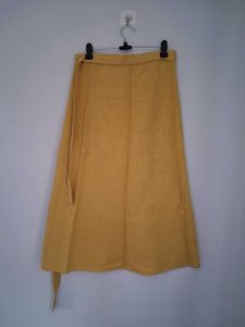 Mustard Yellow Wrap Skirt