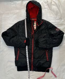Superdry Padded Hooded Jacket - Black/Red