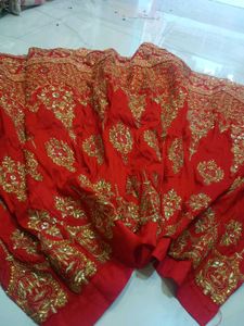 Stunning Orange &amp; Red Embroidered Lehenga Choli