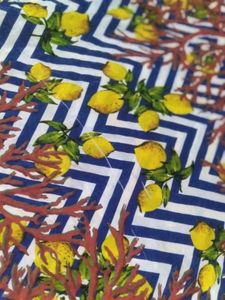 Vibrant Lemon &amp; Coral Print kaftan