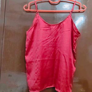 Red Satin Cami Top