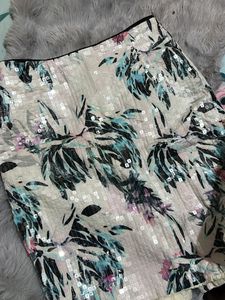 Sparkly Floral Mini Skirt
