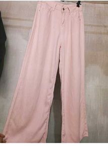 Pink Wide Leg Denim Jeans