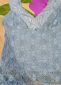 Blue Lace V-Neck Cami Top