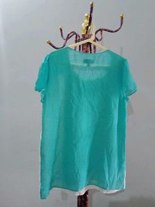 Chic Turquoise &amp; White Layered Tunic
