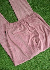 Pink Corduroy Casual Pants