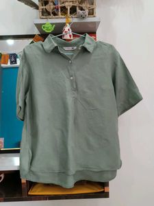 Stylish Green Collared Shirt