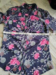 Floral Print Button-Up Shirt