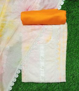 Pure Cotton silk Tie dye Unstitched Suit