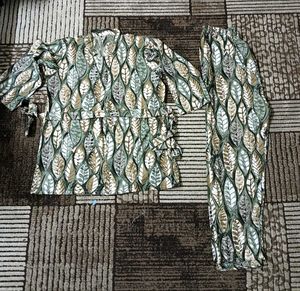 Leaf-Print co-ord set 🌿