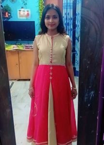 Elegant Pink & Beige Ethnic Gown