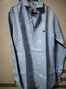 blue casual shirt