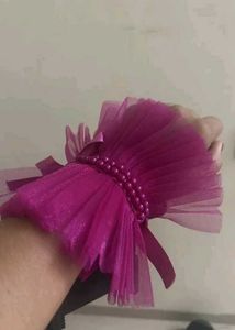 pink net Hand gloves