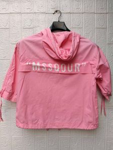 Korean Pintrest Pink Lightweight Hooded Jacket