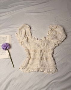 Ruched Puff Sleeve Blouse