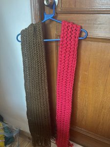 Handmade Knitted Scarves - Set of 2