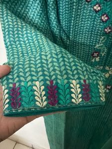 Green Embroidered Kurta