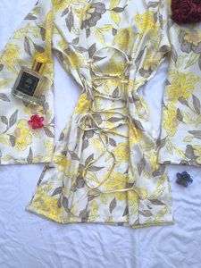 Floral Dori neck corset back kurti 💛