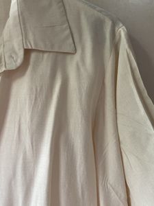 Cream Collared Button-Up Shirt