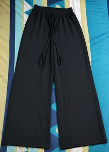 Wide Leg Jeans &amp; Black Palazzo Pants Combo Set