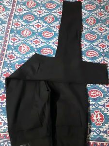 Black Skinny Fit Pants with Embellishments