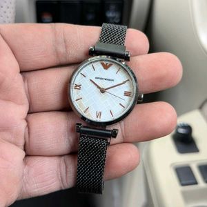 EMPORIO ARMANI WATCH  BLACK STRAP FOR HER