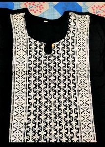 Classic Black Embroidered Kurta
