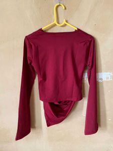 Cowl Neck Ruched Top