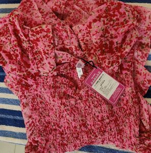 Floral pink full length dress