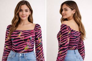 Zebra Print Long Sleeve Top