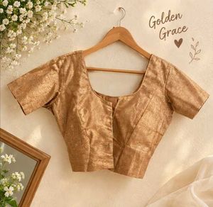 Golden Grace Brocade Blouse