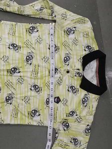 Unique Patterned Long Sleeve Polo Shirt