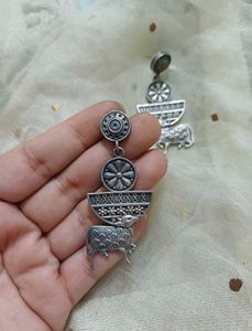 Brass Silver lookalike Earrings