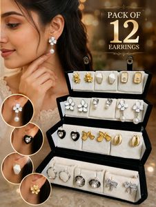Pack of 12 Elegant Earrings Set