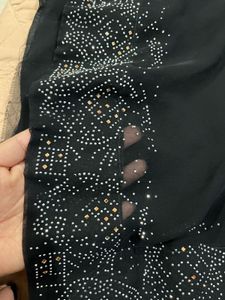 Elegant Black Embellished Saree