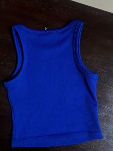 Vibrant Blue Ribbed Tank Top