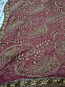 Y2K Embroidered Silk Saree