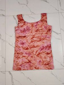 Pink & Orange Tie-Dye Sleeveless Top