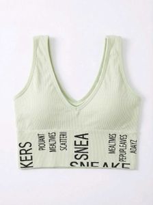 Green Graphic Sports Bra
