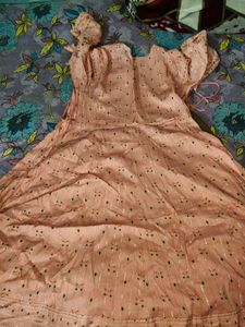 Peach Embroidered Kurta