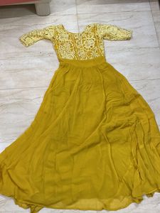 Yellow Gown With Lace
